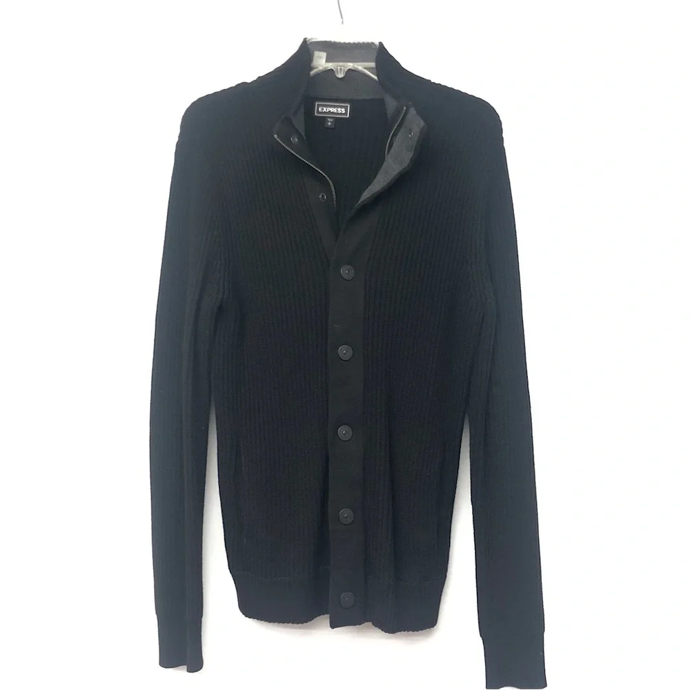 Men's Express Black Knit Cardigan